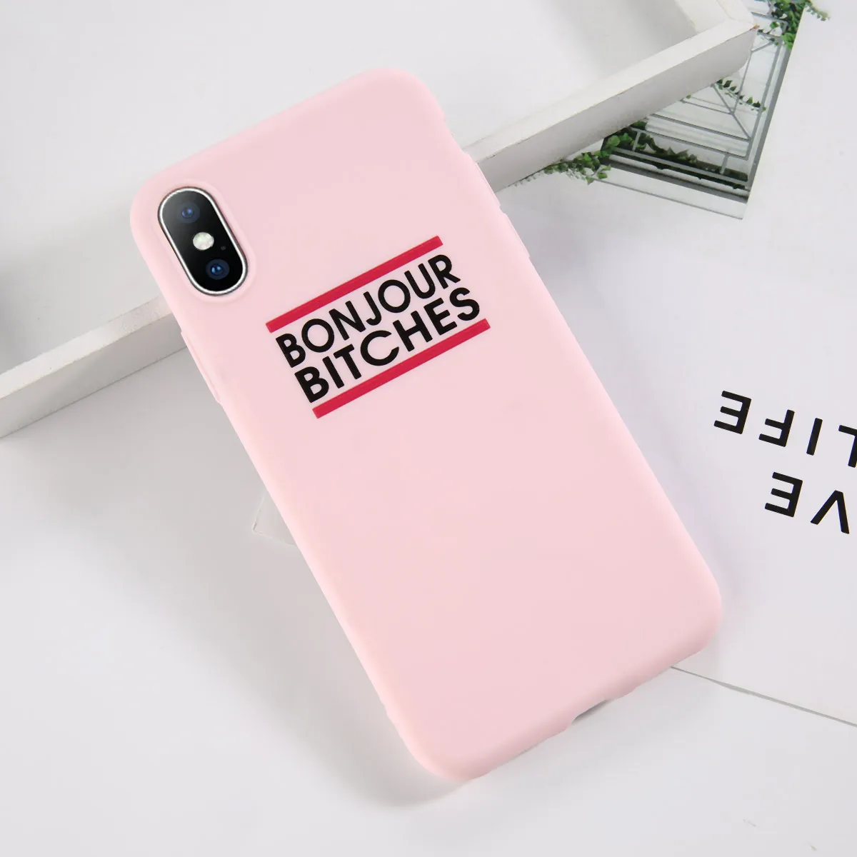 T2 pink Чехол для телефона Lovebay для iPhone 11, 6, 6 s, 7, 8 Plus, X, XR, XS, 11Pro, Max, модный граффити, карамельный цвет, чистый цвет, буквы, мягкий ТПУ для iPhone 11 - Цвет: T2 pink
