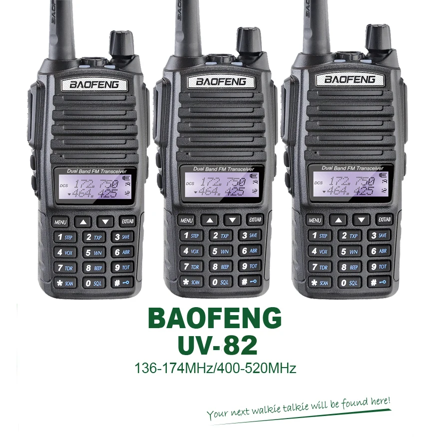 

3PCS/Lot Original Dual Band 5W Baofeng UV-82 Two Way Intercom Double PTT with Free Headset