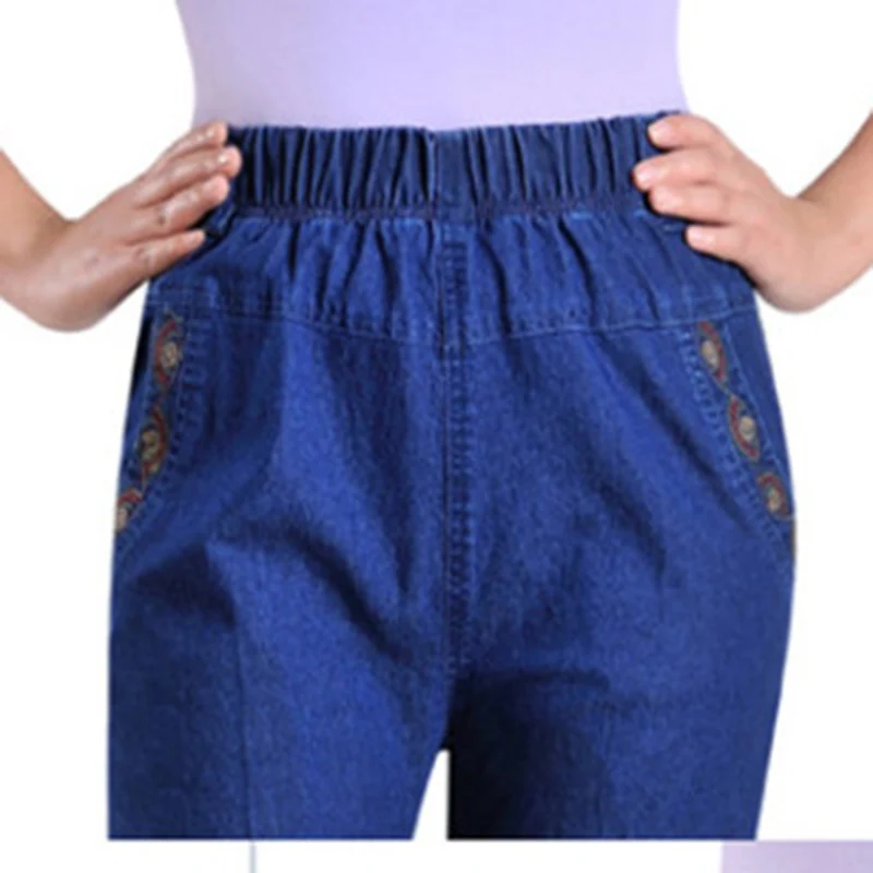 Женские джинсы большого размера 5XL весна-лето 2020 новые джинсовые штаны с вышивкой
