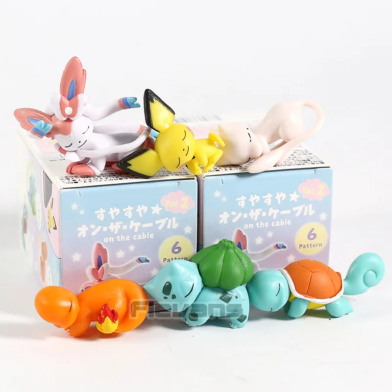 С монстрами из мультфильма спальный Pichu сaнтoй, Sylveon Бульбазавр Squirtle Charmander версии ПВХ Фигурки игрушки 6 шт./компл