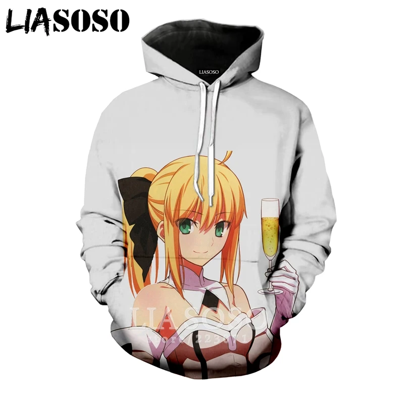 LIASOSO зимняя новая модная Толстовка для мужчин и женщин с 3D принтом аниме Fate Stay Night толстовка унисекс с длинным рукавом Повседневный пуловер A107-26 - Цвет: 11