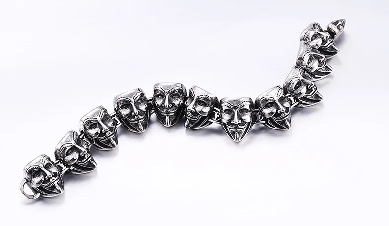 Мода V-характер Вендетта маска браслет мужской titanium стали Властного личности Sl-020