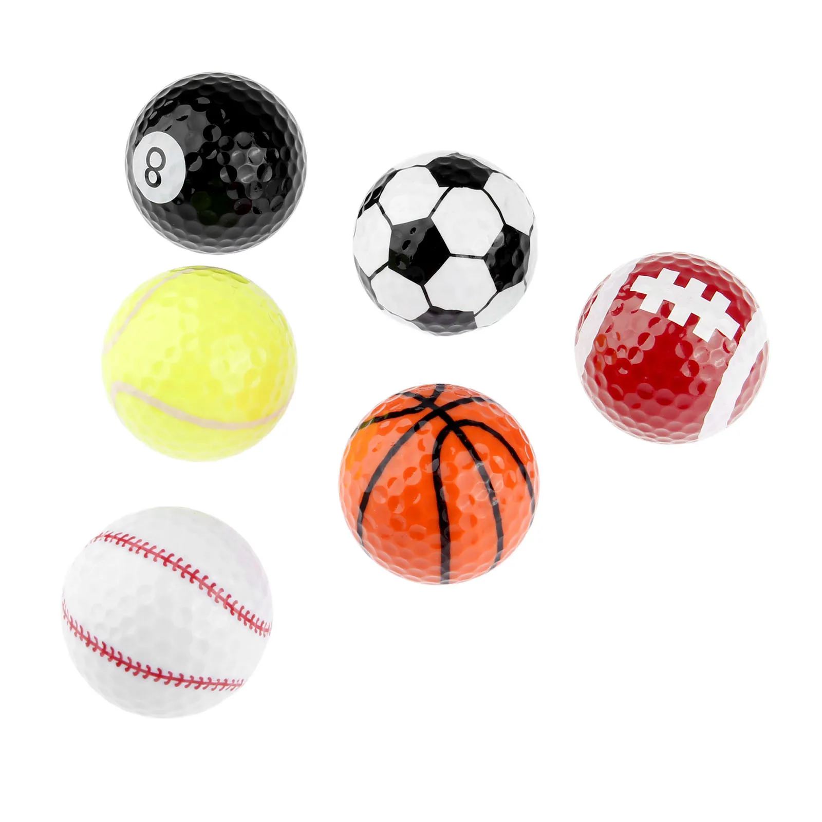 1 шт. Необычные прикольные мячи для гольфа 6 Вид шариков узор Гольф тренировочные