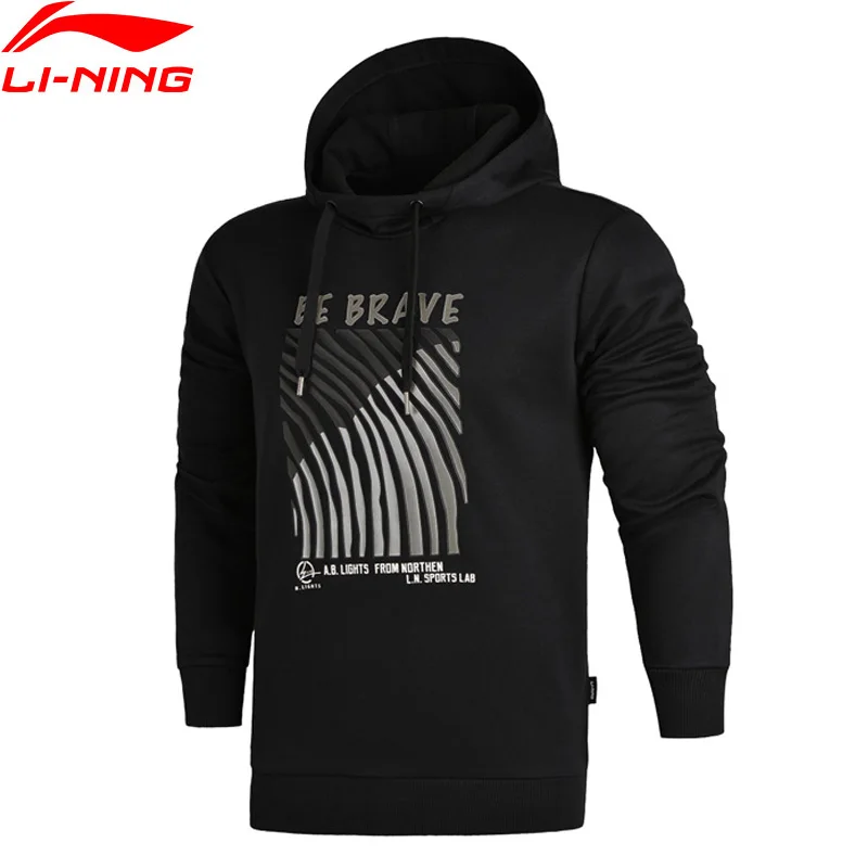Li-Ning мужской трендовый свитер, теплый, обычный крой, 66% полиэстер, 34% хлопок, подкладка, спортивные топы AWDM725 MWW1357