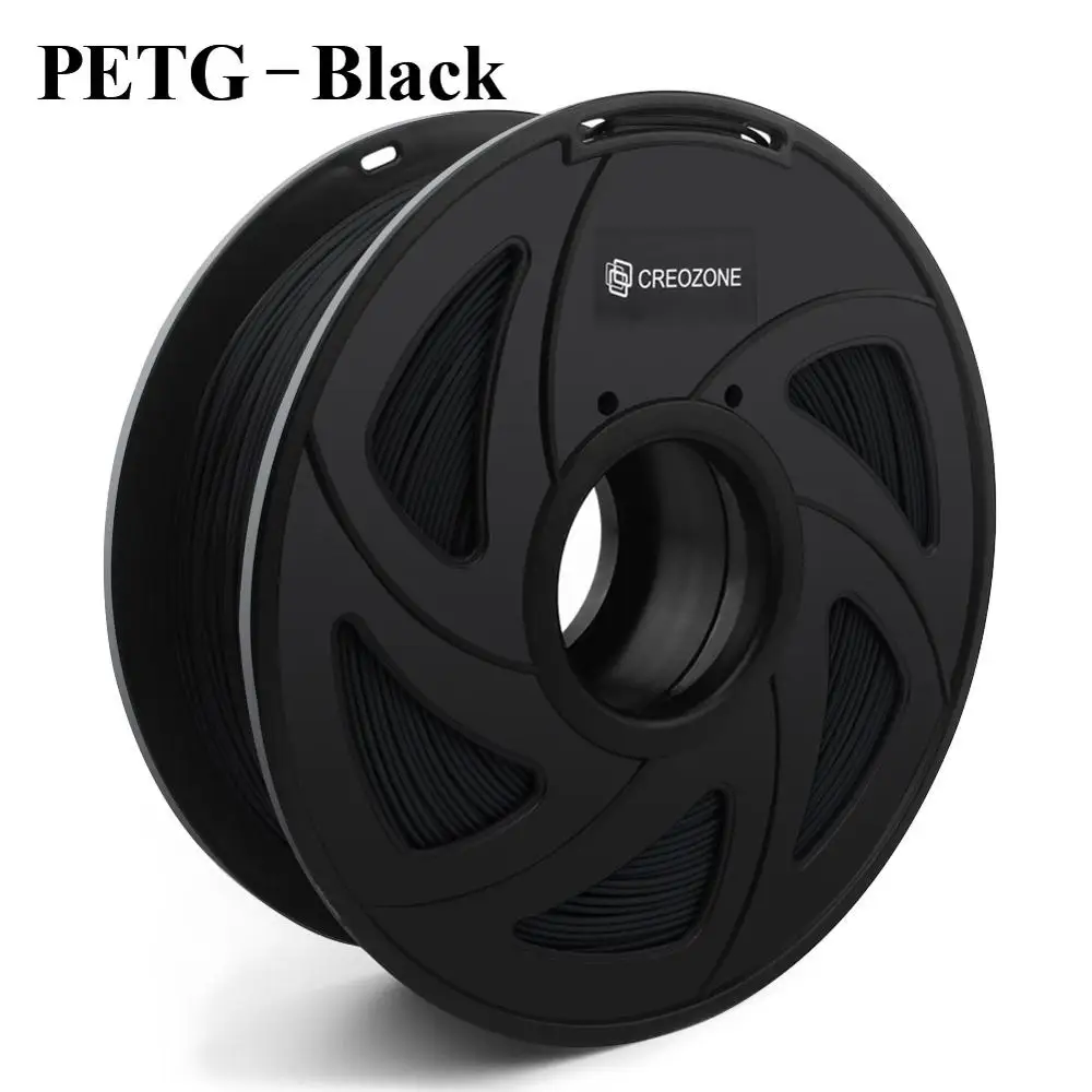 CREOZONE Высококачественная брендовая нить для 3d принтера 1,75 1 кг PLA ABS дерево TPU PetG PP PC Металлические Пластиковые Нити материалы для RepRap - Цвет: PetG Black