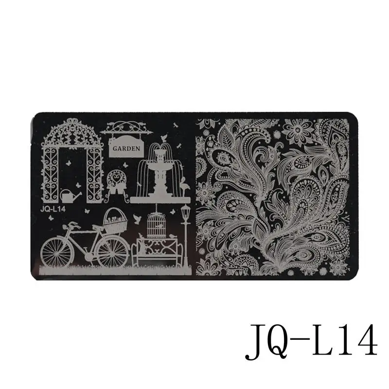 JQ-L14 12x6 см из нержавеющей стали Кружева животных/кокосовое дерево изображения дизайн ногтей DIY принтер изображения маникюрные трафареты шаблоны тиснения ногтей - Цвет: JQ-L14