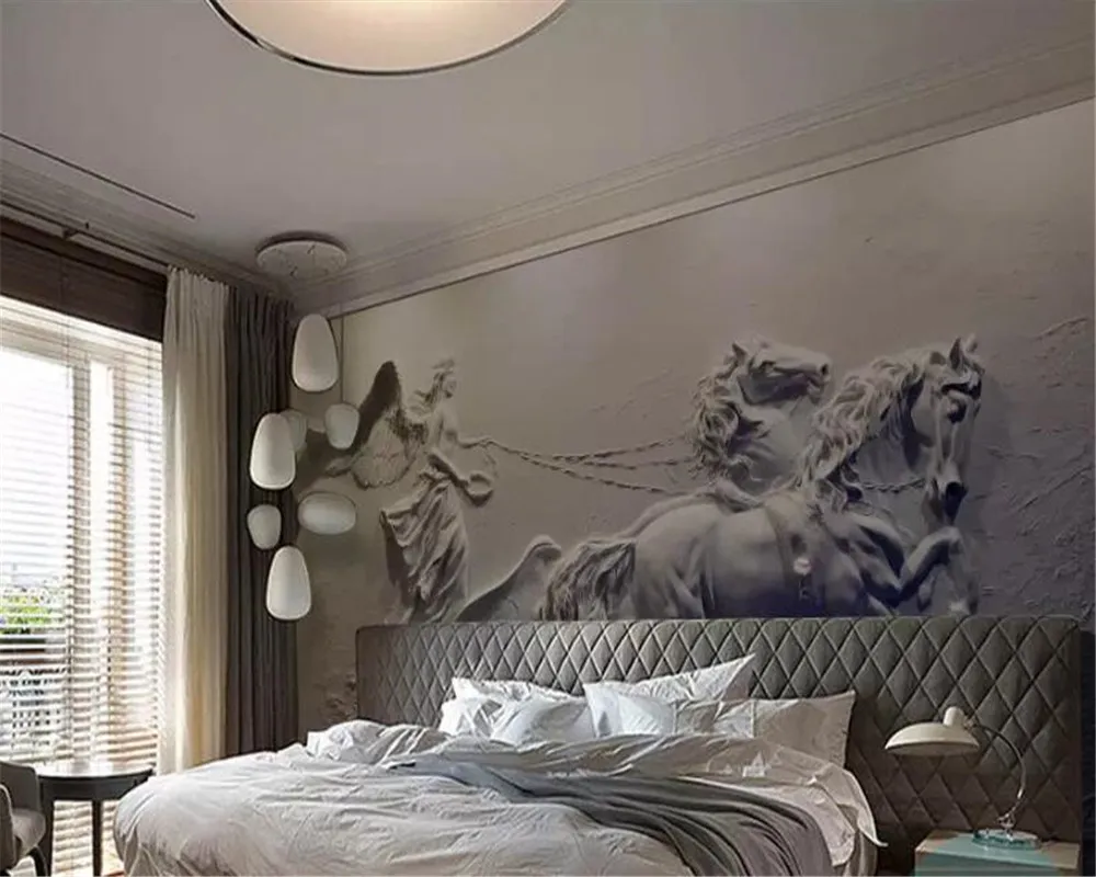 Beibehang пользовательские обои 3d фото фрески Ангел каретка рельефный фон настенная