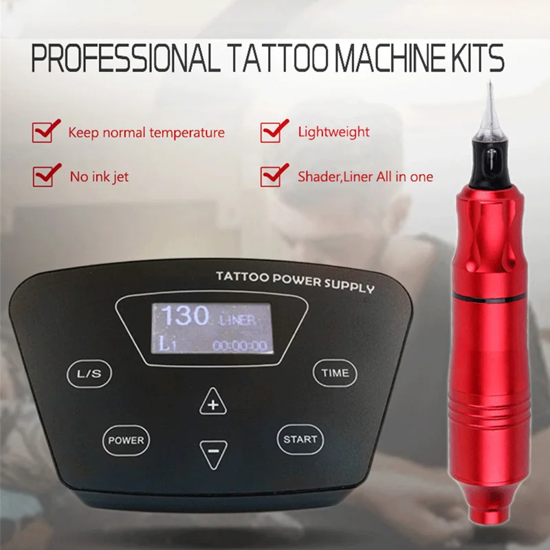 Biomaser K2-CTG-003-RED/SILtattoo машина набор Интеллектуальная цифровая Татуировка Перманентный макияж машина набор устройство швейцарский мотор наборы