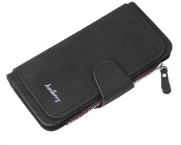 black Абсолютно Baellerry официальный baellerry длинный женский кошелек pu кожаный кошелек навсегда кошелек молодой девушки кошелек для студента - Цвет: black