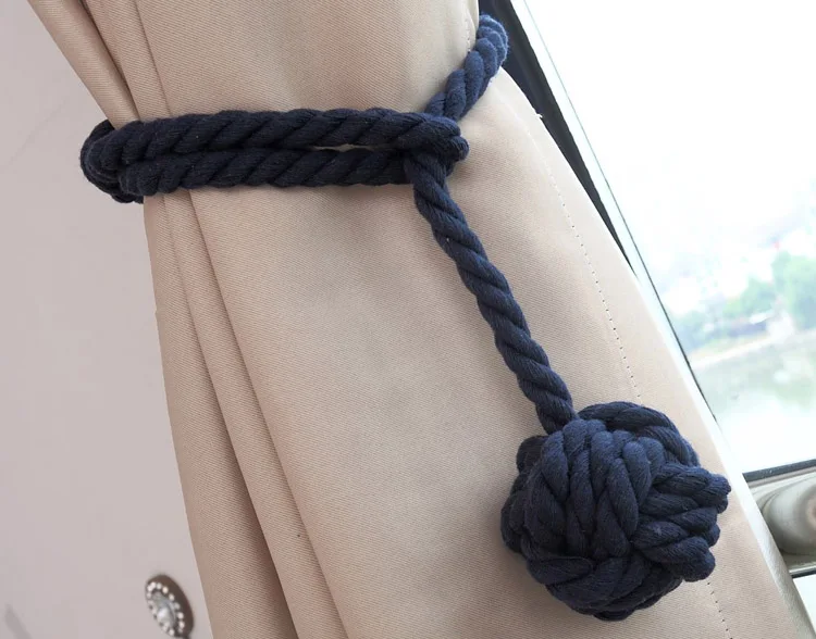 Плетеная занавеска из 100% хлопка с кисточками на спине веревка одним шариком 60 см