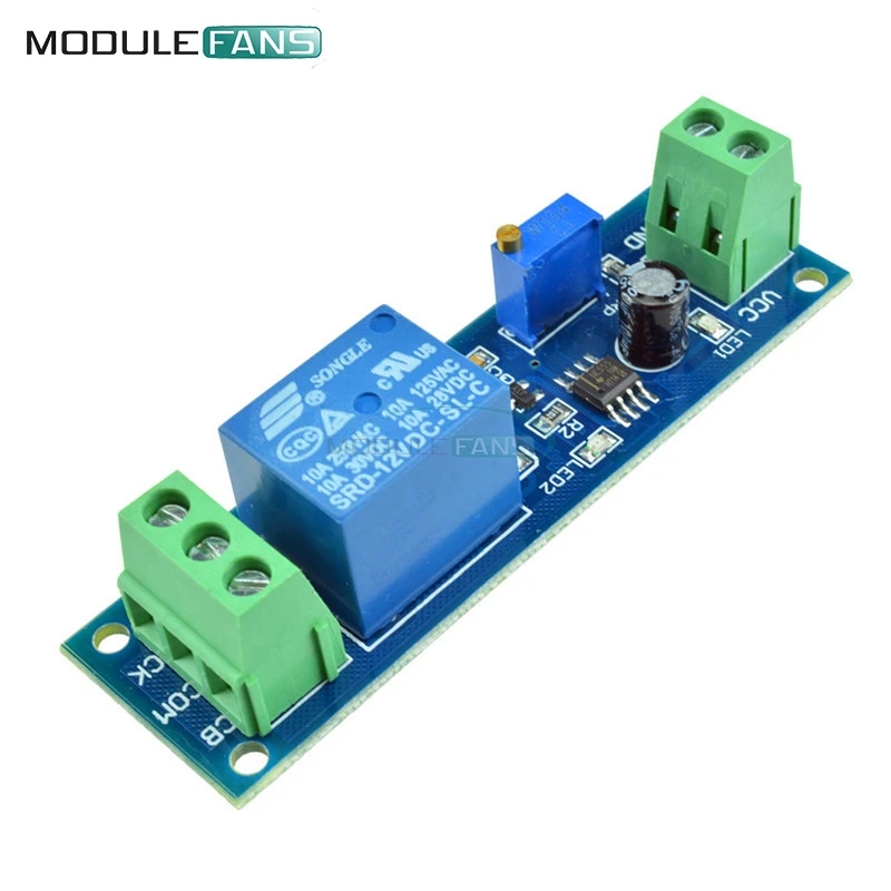 DC 12V 10A таймер задержки Переключатель Регулируемая от 0 до 10 секунд с NE555 генератор