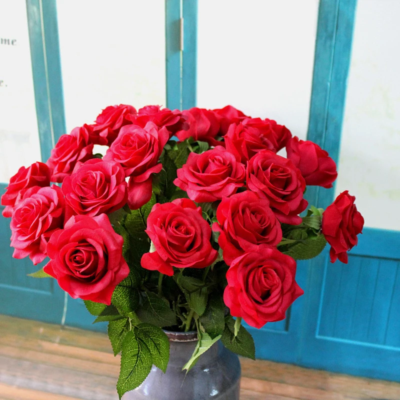 Hoomall Шелковый цветок Роза ручной работы бренд искусственный букет свадебное