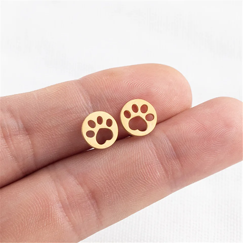 Новые модные женские серьги из нержавеющей стали с когтями кошек и собак