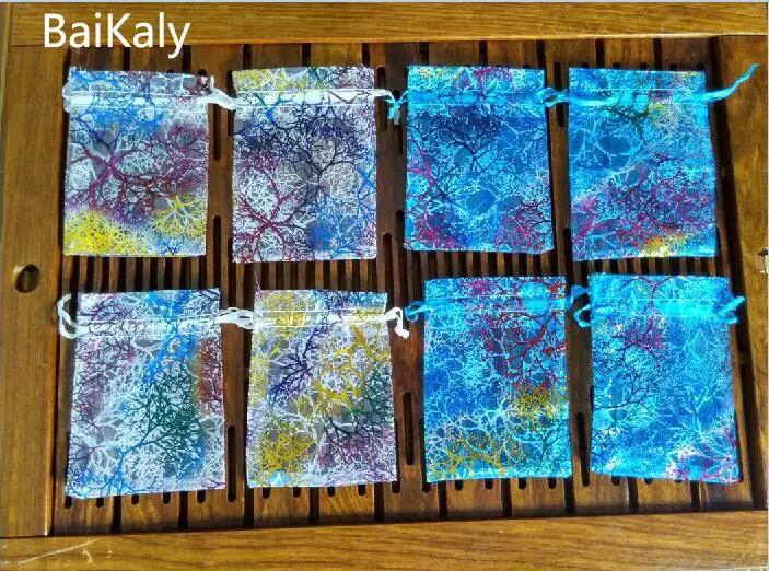 100 шт./лот 7x9 9x12 10x15 13x18 см свадебная сумочка из органзы/вечерние украшения Свадебные сувениры мешок для подарков, упаковка для ювелирных изделий и шнурок мешок