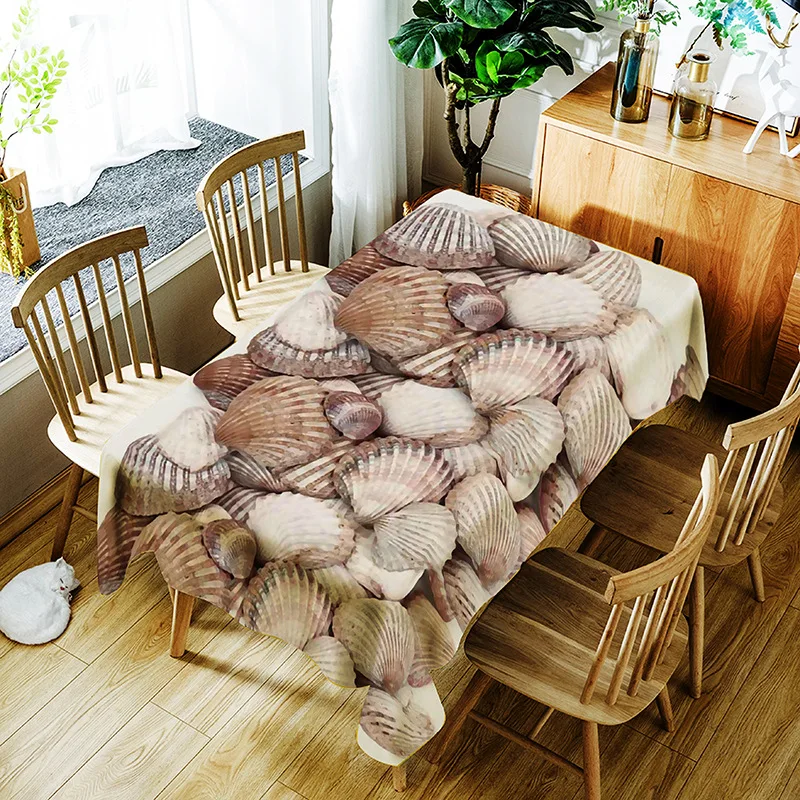 3d скатерть в виде ракушки креативный Национальный пейзаж полиэстер удобная