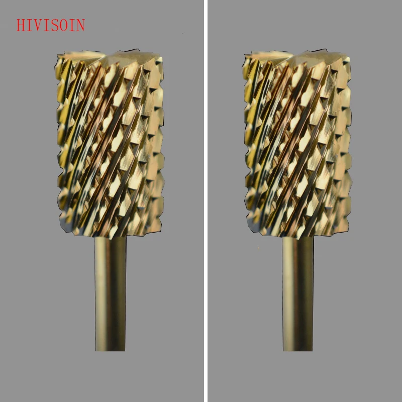 Золотистое большое розовое и белое сверло HIVISOIN Карбидное для ногтей C|drill bit|drilling