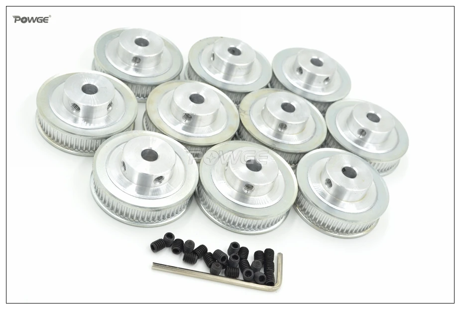 POWGE 2 шт. 60 Зубы GT2 зубчатый шкив Диаметр 5/6. 35/8/10 мм подходящие Ширина 6 мм 2GT зубчатый ремень 3D-принтеры Запчасти 60 T 60 Зубы 2GT шкив