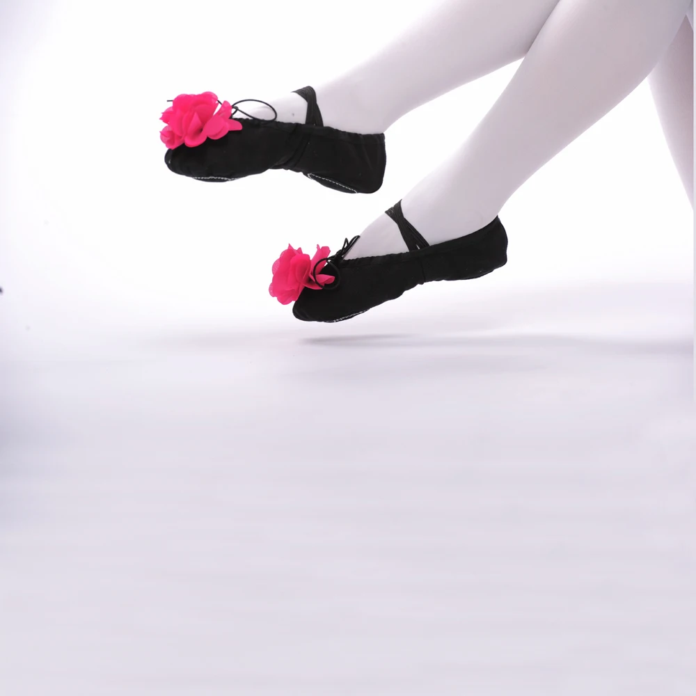 Новое мягкая балерина обувь для женщин девушки детей холст танцевальной обуви