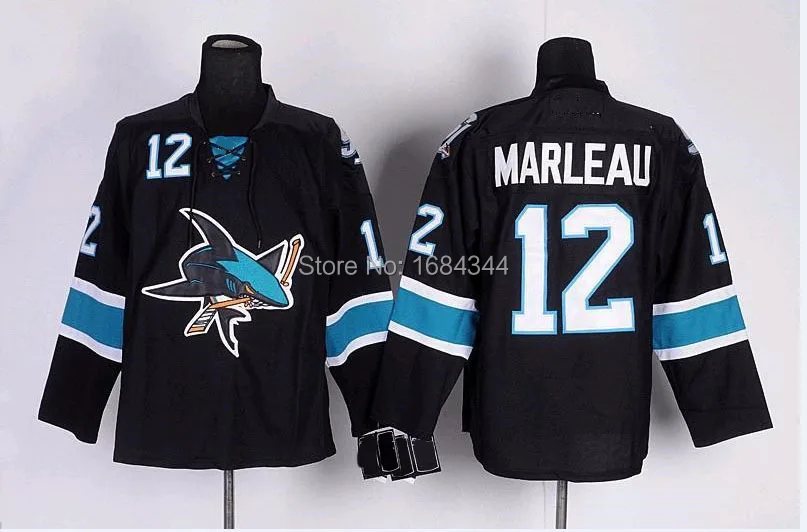 Cheap San Jose Sharks #12 Patrick Marleau Jersey Home Teal Road White Alternate Third Black Stitched Jerseys Free shipping | Спорт и