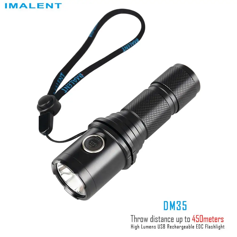 Imalent DM35 перезаряжаемый фонарик CREE XHP35 HI LED max 2000 lumen луч thorw 450 метров факел с