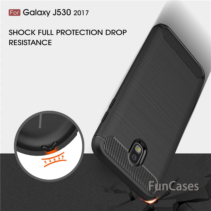 Для Samsung Galaxy J5 2017 SM-J530F чехол Гибридный матовый углеродного волокна Мягкий ТПУ