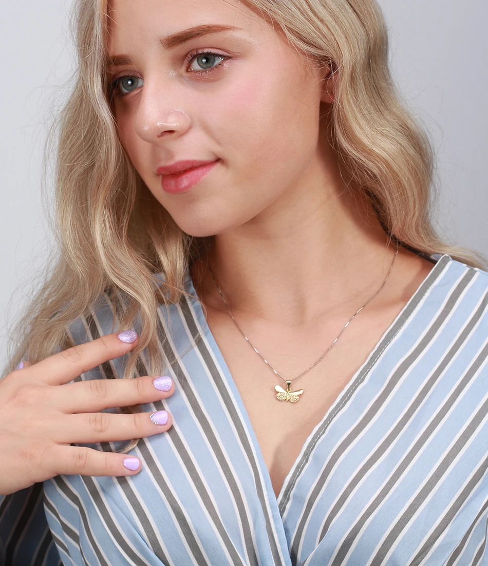 ORSA JEWELS, настоящее 925 пробы, серебряные женские ожерелья, серебро, золото, форма бабочки, AAA циркон, Модный кулон, ювелирные изделия SN89