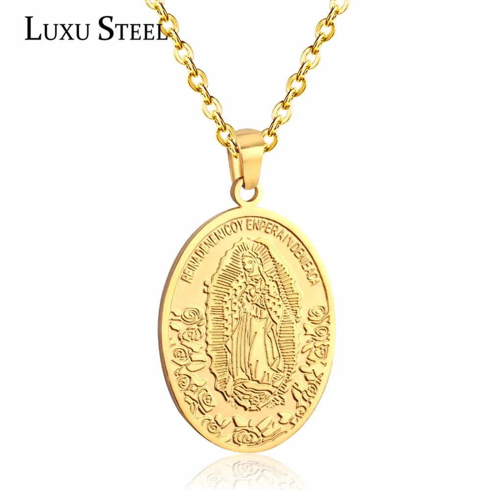 

LUXUSTEEL, религия, ювелирные изделия, дева мария, кулон, ожерелье для женщин/мужчин, оптовая продажа, ожерелья-чокеры, оптовая продажа