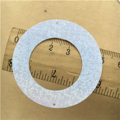 5cm ring with 2 hole 100 шт лазерная белая большая блестка 3-5 см ПВХ круглое кольцо сердце свободная тесьма с пайетками для шитья diy ремесло ткань материал - Цвет: 5cm ring with 2 hole