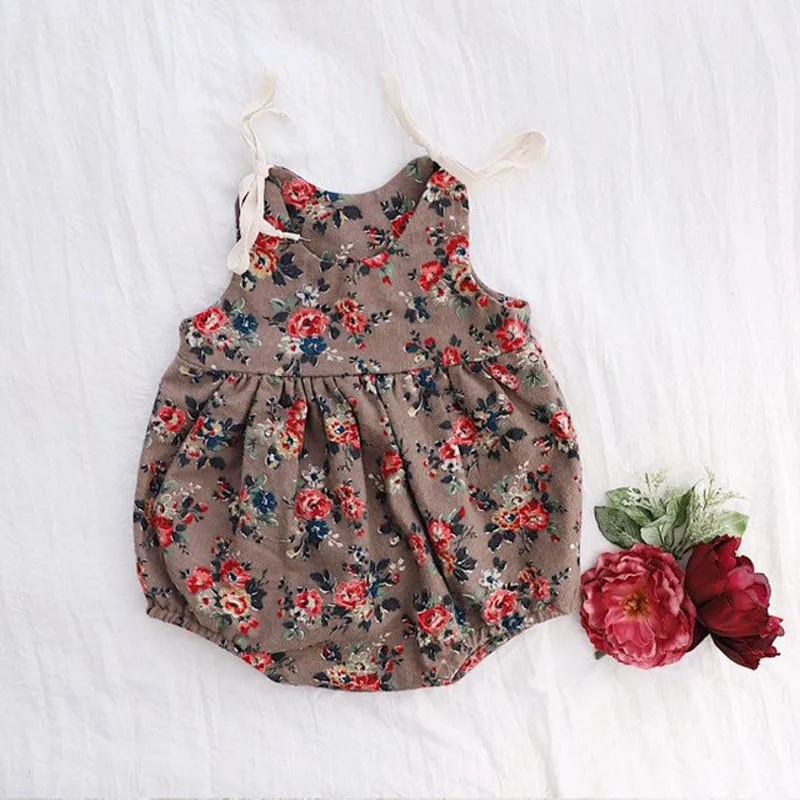 2019 модные летние комбинезоны без рукавов для маленьких девочек на шнуровке с