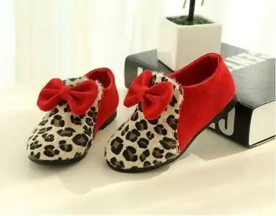 The new age season 2015 Children girls princess shoes children leopard grain single bow Leisure free shipping | Детская одежда и