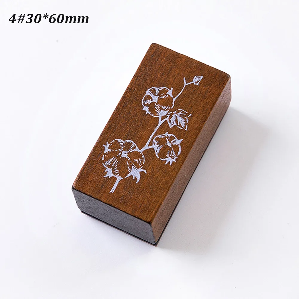 4-30x60mm 1 шт. винтажные деревянные и резиновые штампы для украшения леса, растений, Луны, для скрапбукинга, канцелярские товары, сделай сам, стандартный Штамп для рукоделия - Цвет: 4-30x60mm