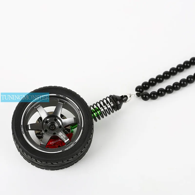 gray rim-black shock DIY концентратор с амортизатором набор(колесо+ Шина+ тормозной диск+ Шок+ бисерная цепь - Название цвета: gray rim-black shock
