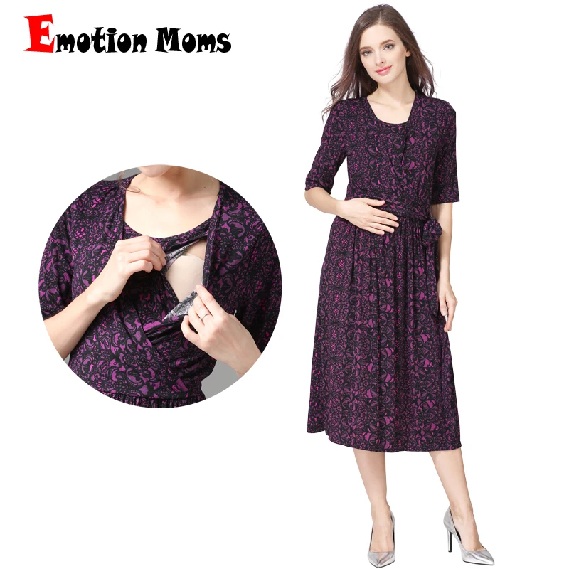 Emotion Moms/Новые Вечерние платья с v-образным вырезом для беременных; платье для кормящих мам; платья для беременных женщин; Одежда для беременных