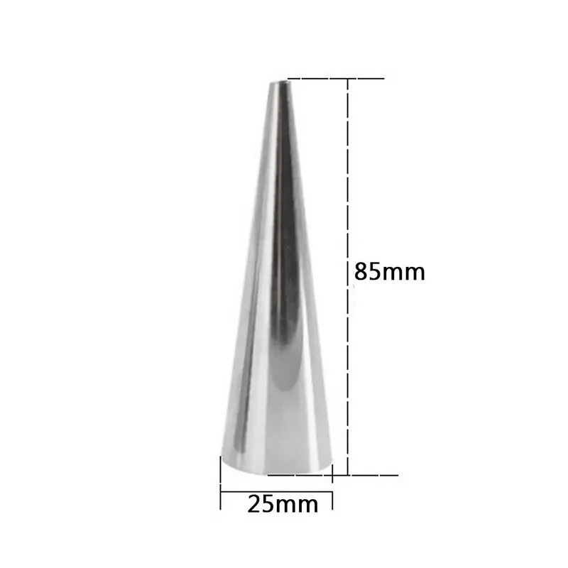 5PCS 8.5X2.5CM Высокое качество конические трубы конусные рулонные формы из нержавеющей стали спиральные формы для Круассанов Кондитерские крема Роговая формочка для торта, хлеба - Цвет: 5PCS 8.5X2.5CM