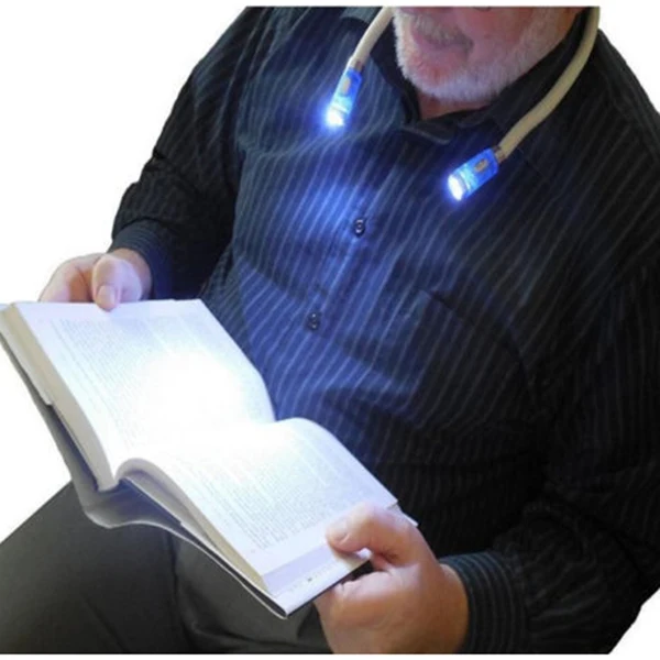 Гибкие Handsfree светодиодный шеи светильник лампа для чтения книг ночное вспышка