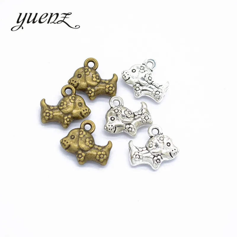 

YuenZ 10pcs Antique Silver color dog Charms Pendant For DIY Jewelry Making Finding 16*14mm D9208