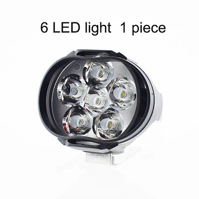 6 LED 1 Piece Huiermeimi мотоциклетный светодиодный головной светильник, автомобильный налобный фонарь для скутера, мото, противотуманный Точечный светильник, 12 В, 24 В, светодиодный 6500 К, мотоциклетный точечный головной светильник, лампа DRL - Цвет: 6 LED 1 Piece