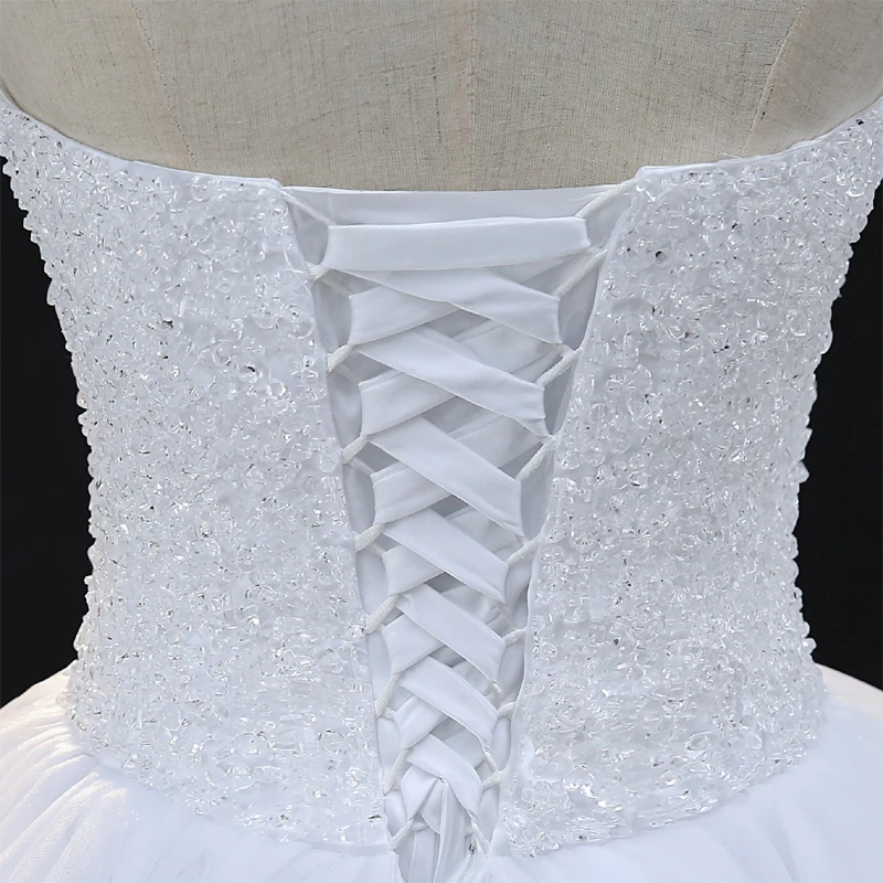 Fansmile Vestido De Noiva, качественное роскошное бальное платье с кристаллами,, заказное платье размера плюс, свадебное платье, FSM-010F