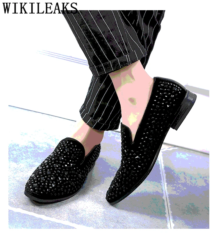 coiffeur formal shoes men rhinestone mens dress shoes sepatu slip on pria loafers men wedding shoes moda italiana de hombre bona