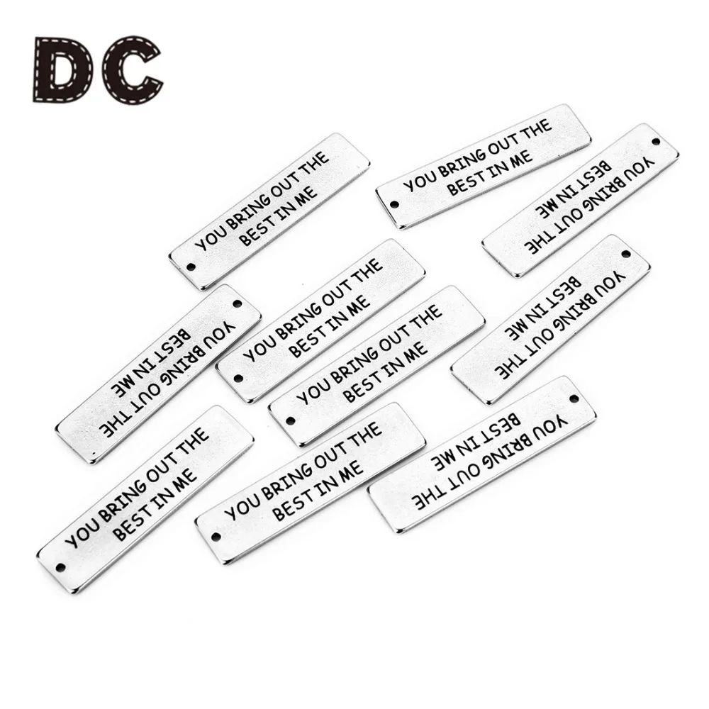DC 5 шт./партия 10x40 мм Прямоугольный кулон из нержавеющей стали &quotВы извлекаете