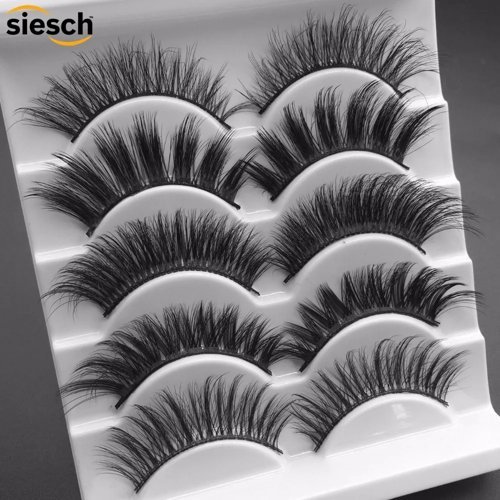 5 пар смешанных 3D норковых волос накладные ресницы толстые скрученные полные