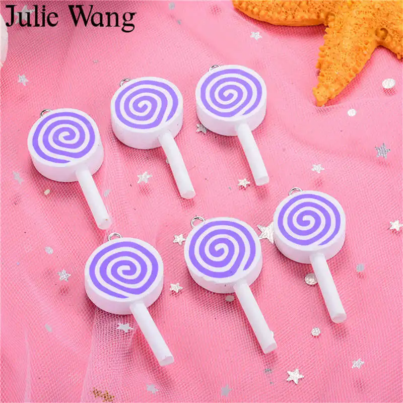 Julie Wang 10 шт. полимерные конфеты с крючком подвески для слайма фурнитура украшения