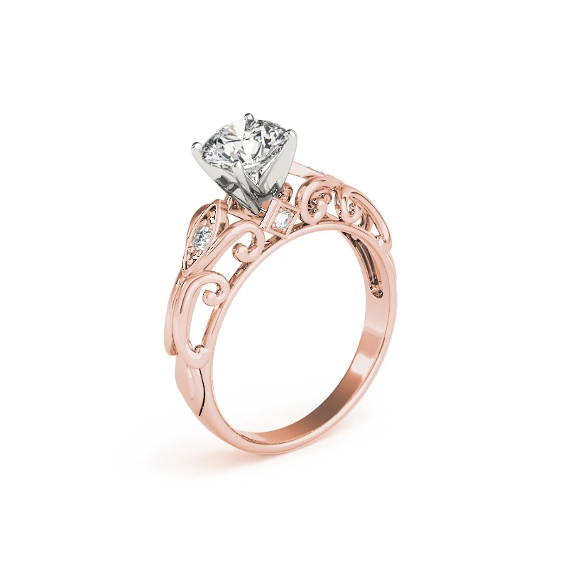 

QYI Silver Simulated Diamond Engagement Ring Vintage Style 1ct Round cut Jewelry 925 Sterling Silver Wedding Rings for Women