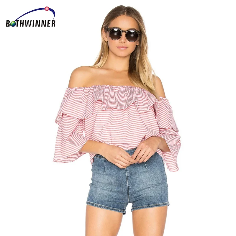 Женские топы и блузки Bothwinner с открытыми плечами Новое поступление весны 2019