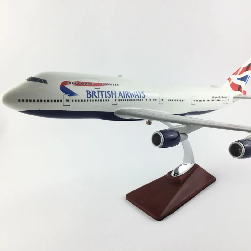 Бесплатная доставка модель самолета BRITISH AIRWAYS 45-47 см 747 Игрушечная подарок на день