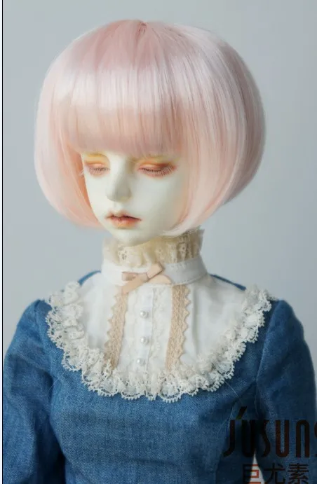 8-9inch peach pink JD256 1/3 Мода bjd синтетический мохер кукольные парики Размер 8-9 дюймов 9-10 дюймов красивые волосы BJD - Цвет: 8-9inch peach pink