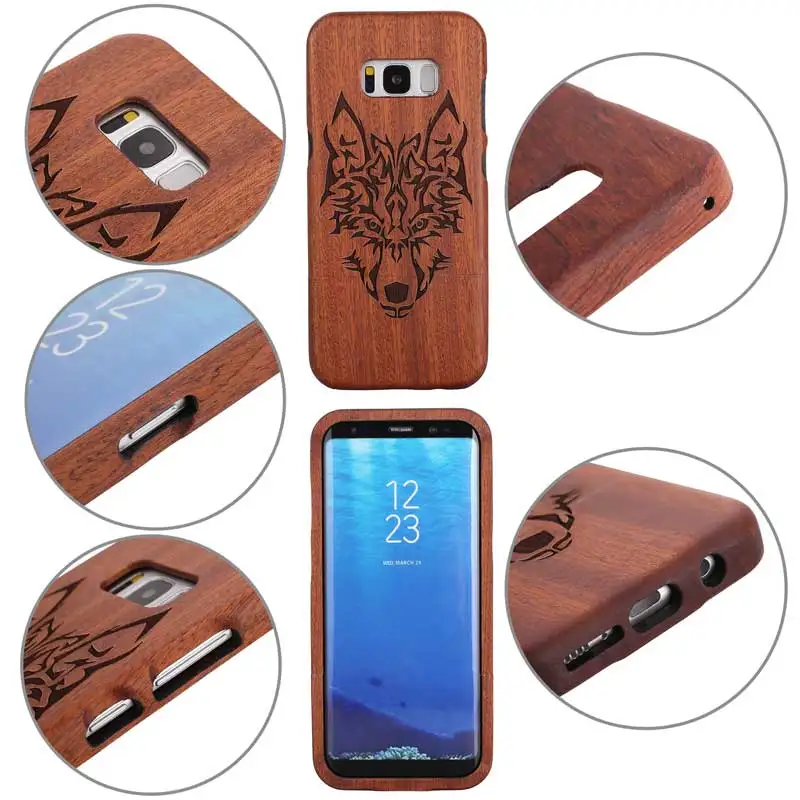 Чехлы ручной работы для samsung Galaxy S4 mini S9 S7 S6 Edge Plus S8 7 Plus 7 с изображением животных растений дерева бамбука