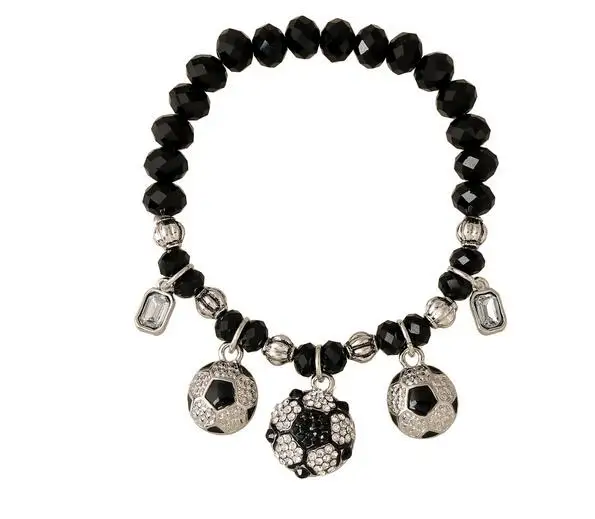 one piece mix sport style soccer/basket ball/base ball/volley ball/ charm crystal beads stretch bracelet xyb114 | Украшения и
