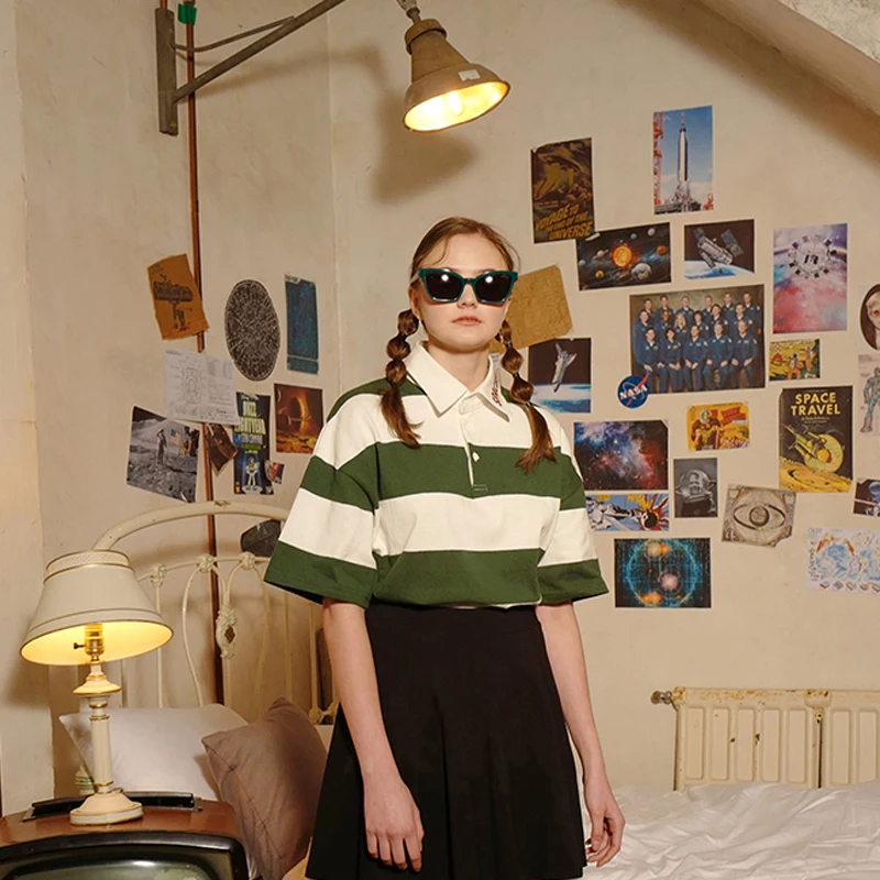 Женские повседневные рубашки поло с выдалбливающимися буквами и вышивкой