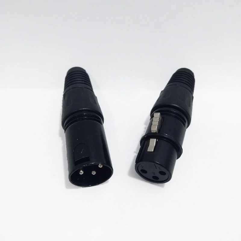 3PIN XLR штекерные разъемы гнездо позолоченный Аудио микрофон кабель разъем черный |